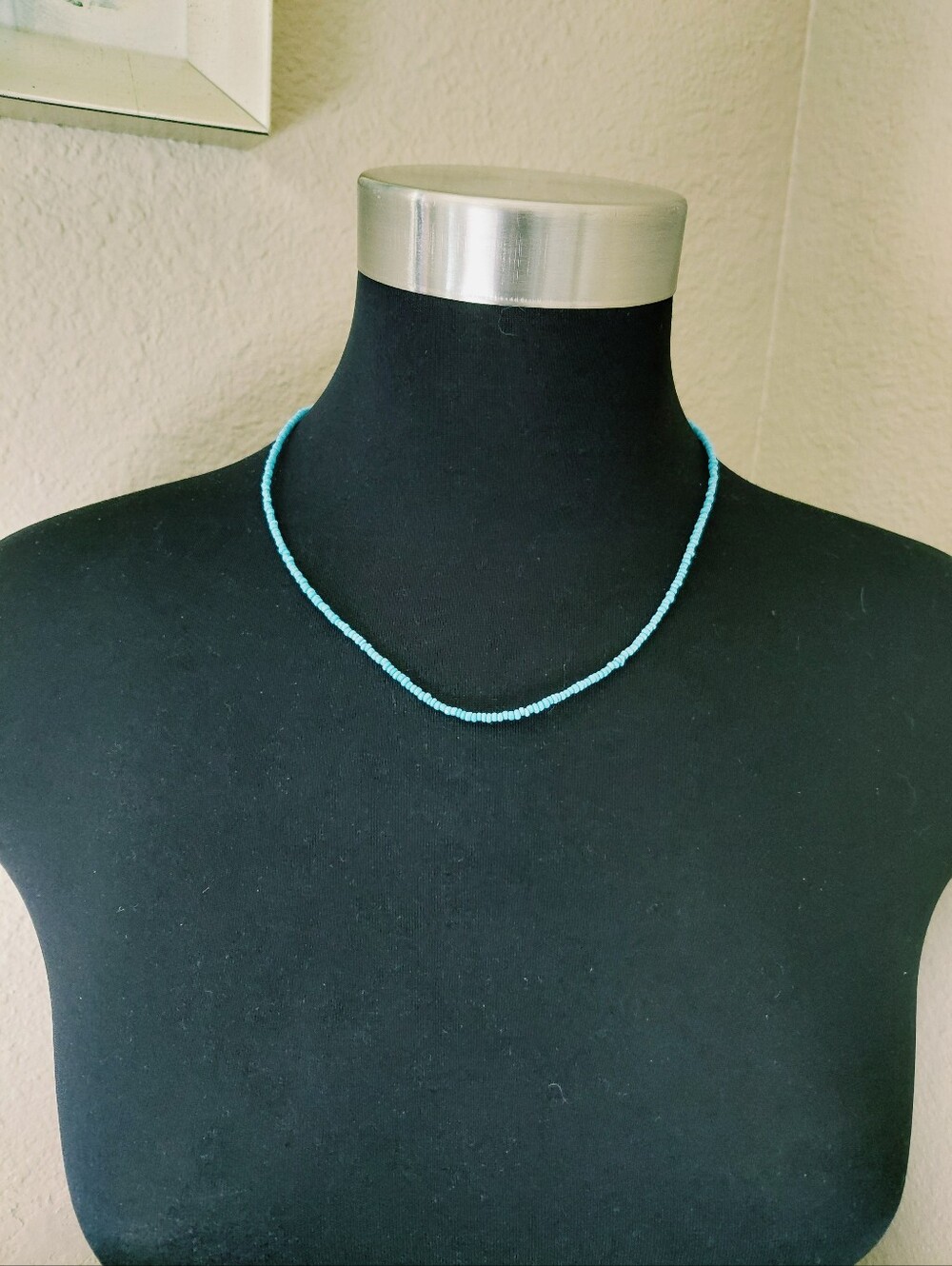 Blue Glass Bead Necklace